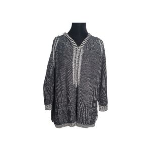Natural Reflections XL Black and Gray Pullover Hooded V Neck Sweater Gorpcore